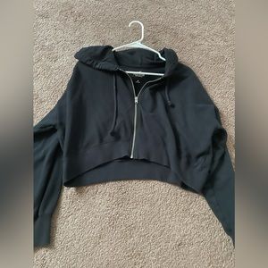 Cropped zip up hoodie